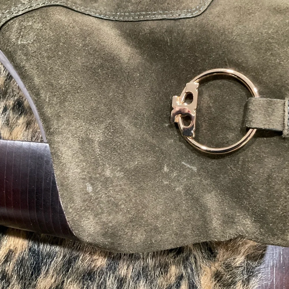 TORY BURCH OLIVE GREEN‎ SUEDE BOOTS
